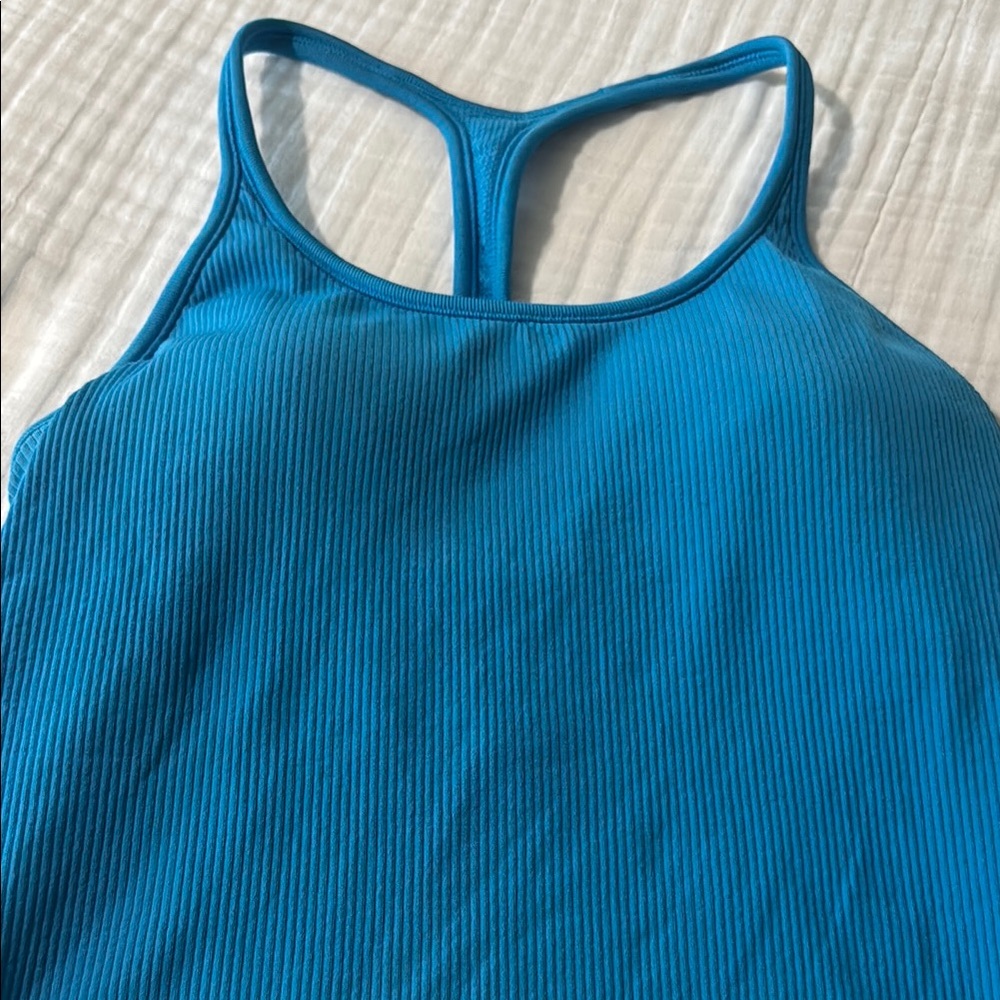 Athleta Blue Ribbed Tank Top